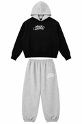 Unisex Fleece Raglan Color Block Hoodie. bundle With  Essential Jogged Sweatpants