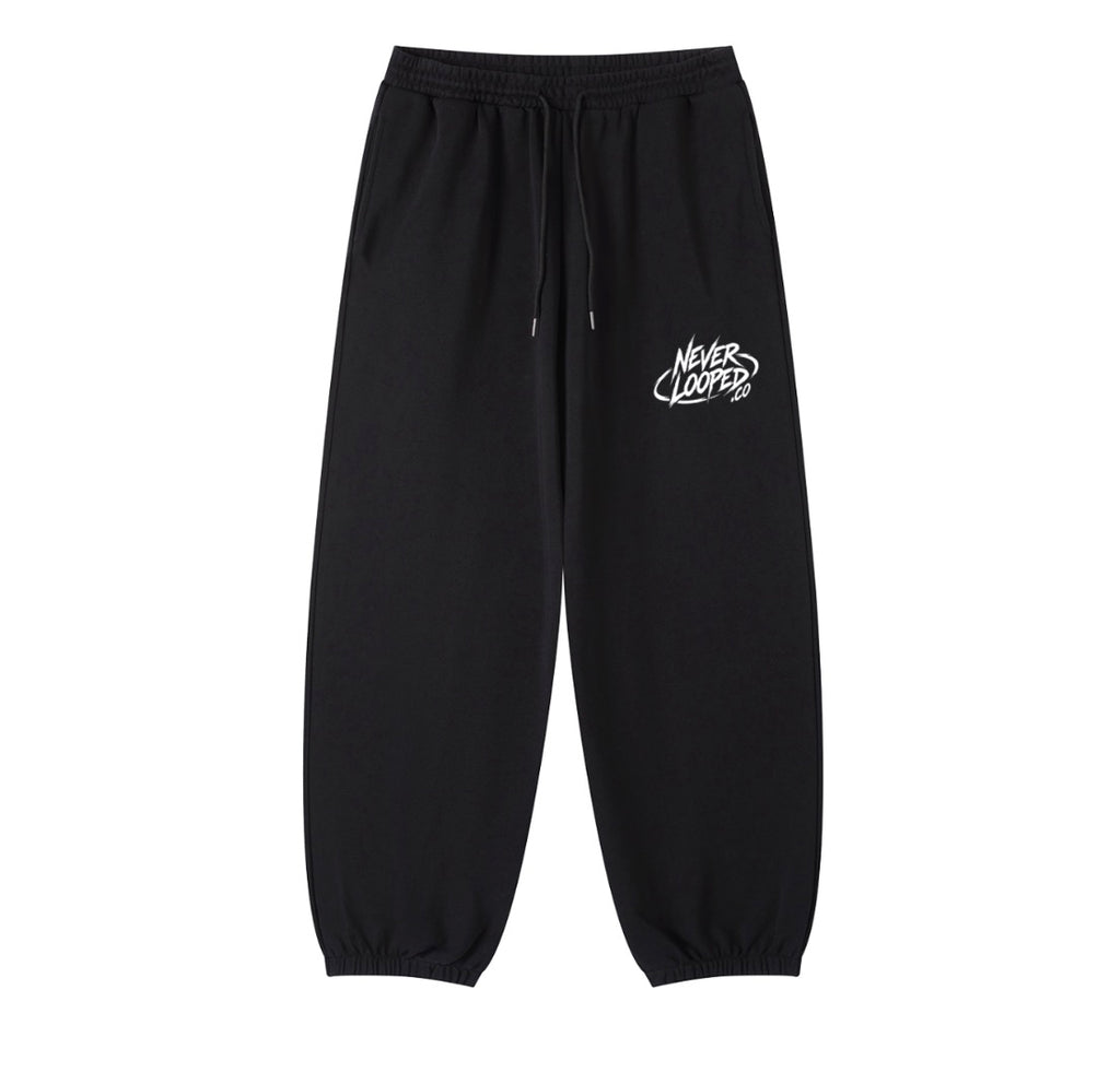 Baggy black cotton pants neverlooped.co
